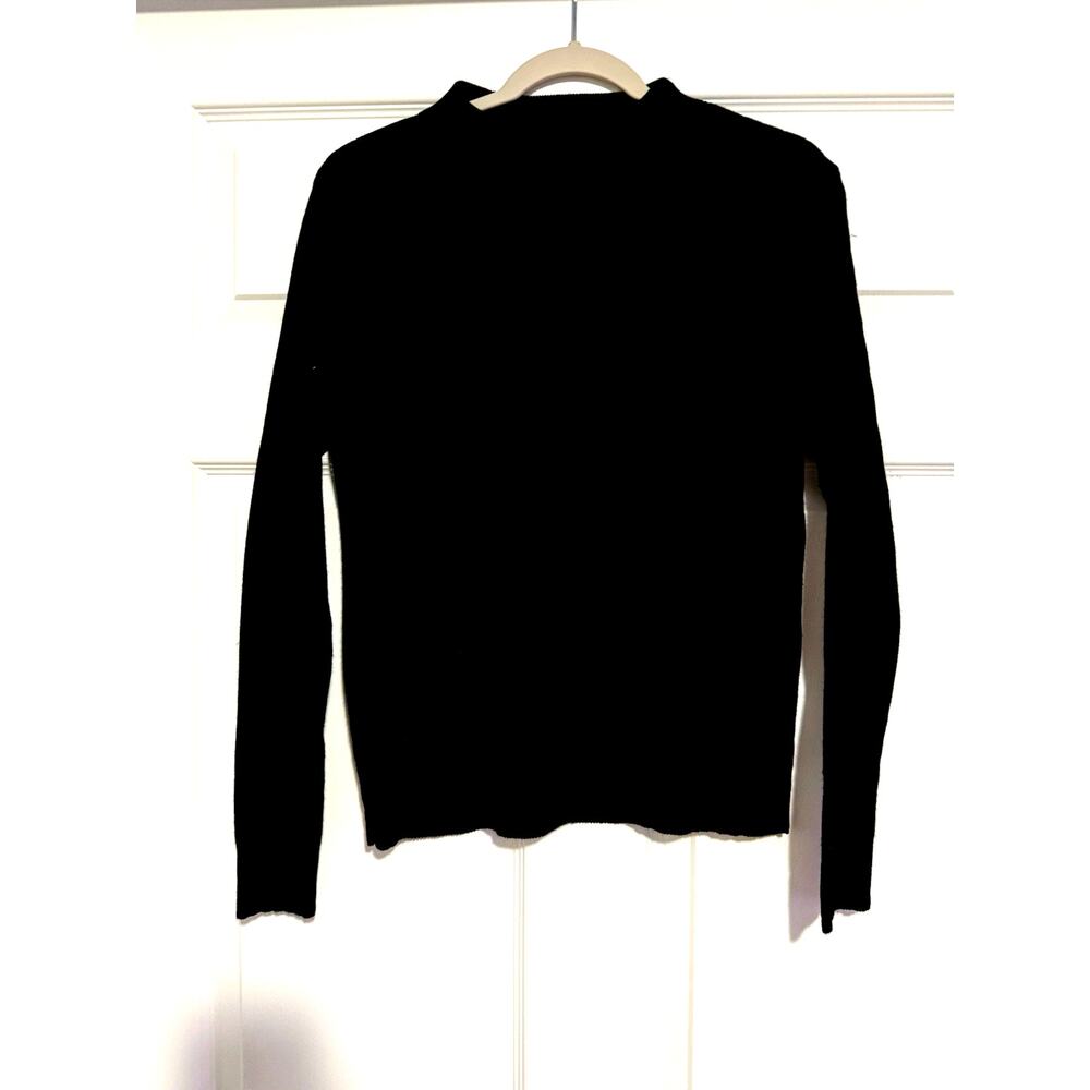 Sag Harbor Women's M Vintage Black Crew Neck Ribbed Knit Long Sleeve Sweater